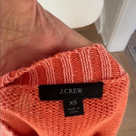 J. CREW Vibrant Orange Cotton Linen Knit Sweater – Women’s XS - Picture 4 of 5